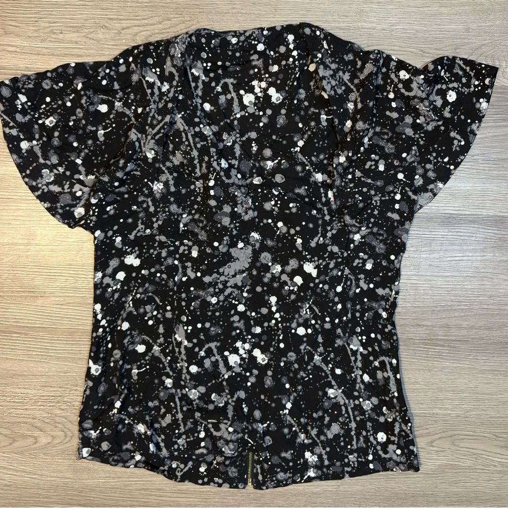 Tory Burch Black and White Splatter Blouse - Picture 5 of 5